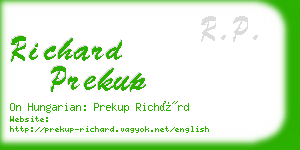 richard prekup business card